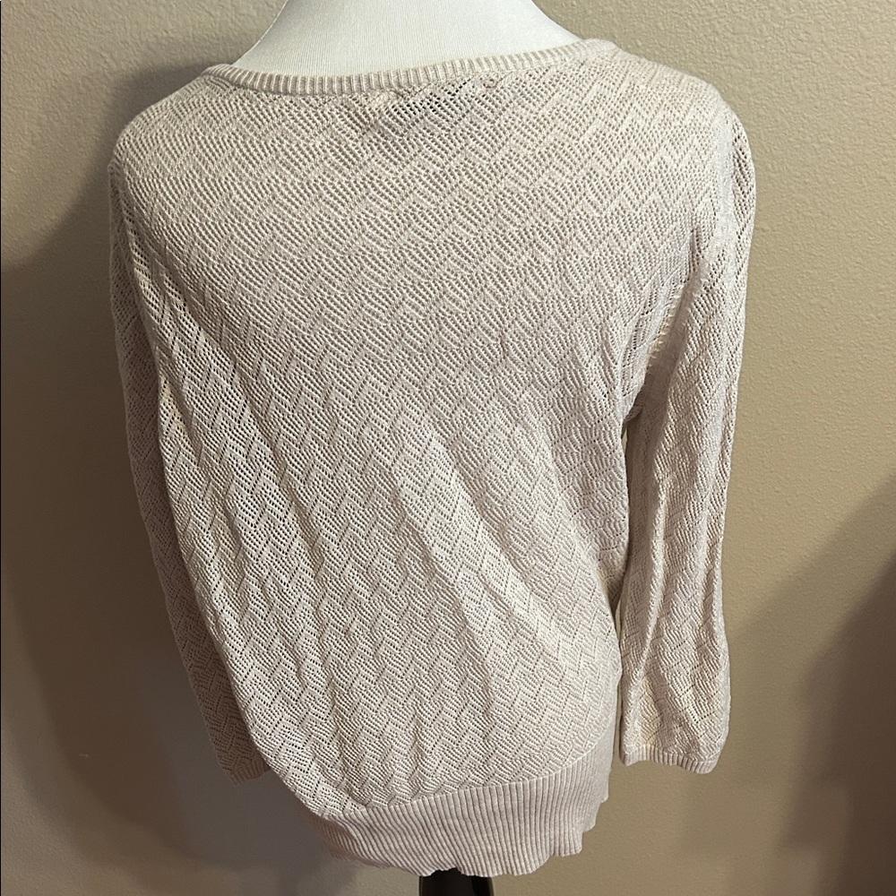 Red Cream Ruffle Button-Up Cardigan - Picture 3 of 4